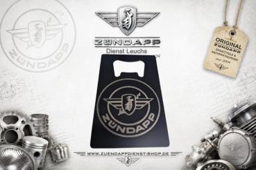Zündapp Kultöffner „Rundlogo Classic“ – Edelstahl Flaschenöffner im Scheckkartenformat – Schwarz